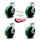 Service Caster 12'' Heavy Duty Green Poly on Cast Iron Caster Set 4 Brakes 2 Swivel Locks, 4PK CRAN-KP92S1230-PUR-GB-SLB-BSL2SLB-2 - alternate 5